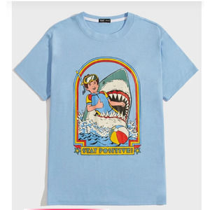 NWT! Romwe “Stay Positive” Steven Rhodes SHEIN Graphic T-Shirt  - Size XL